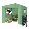 10x10 FT Pop Up Greenhouse for Outdoors, Walk-in Greenhouse with PE Cover