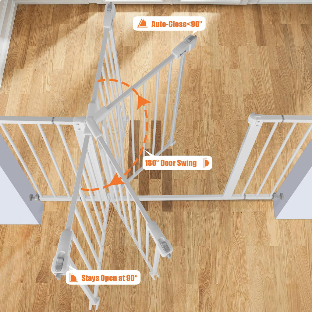 29"-42.5" Baby Gate for Stairs, Auto Close Safety Dog Gate