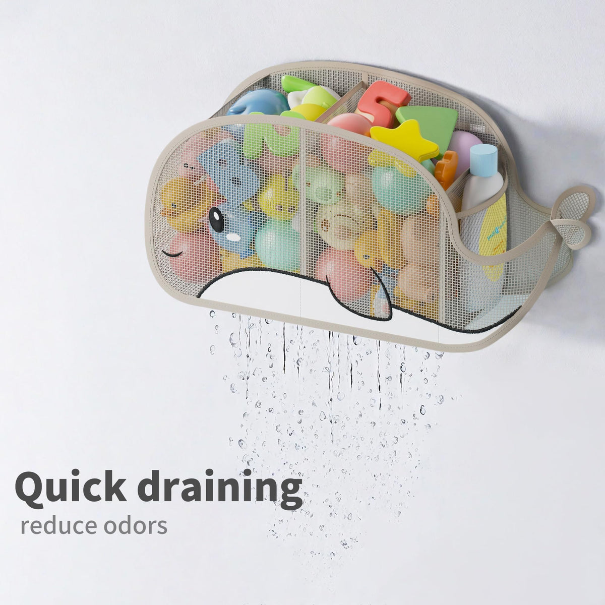 Quick-Drying Baby Bath tub Toy Organizer Storage, Large-Capacity mesh Bath Toy Holder for Bathtub, Convenient for