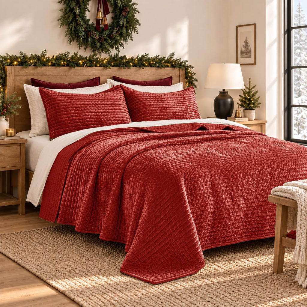 Quillt Set Luxury Velvet Bedspread 98x106