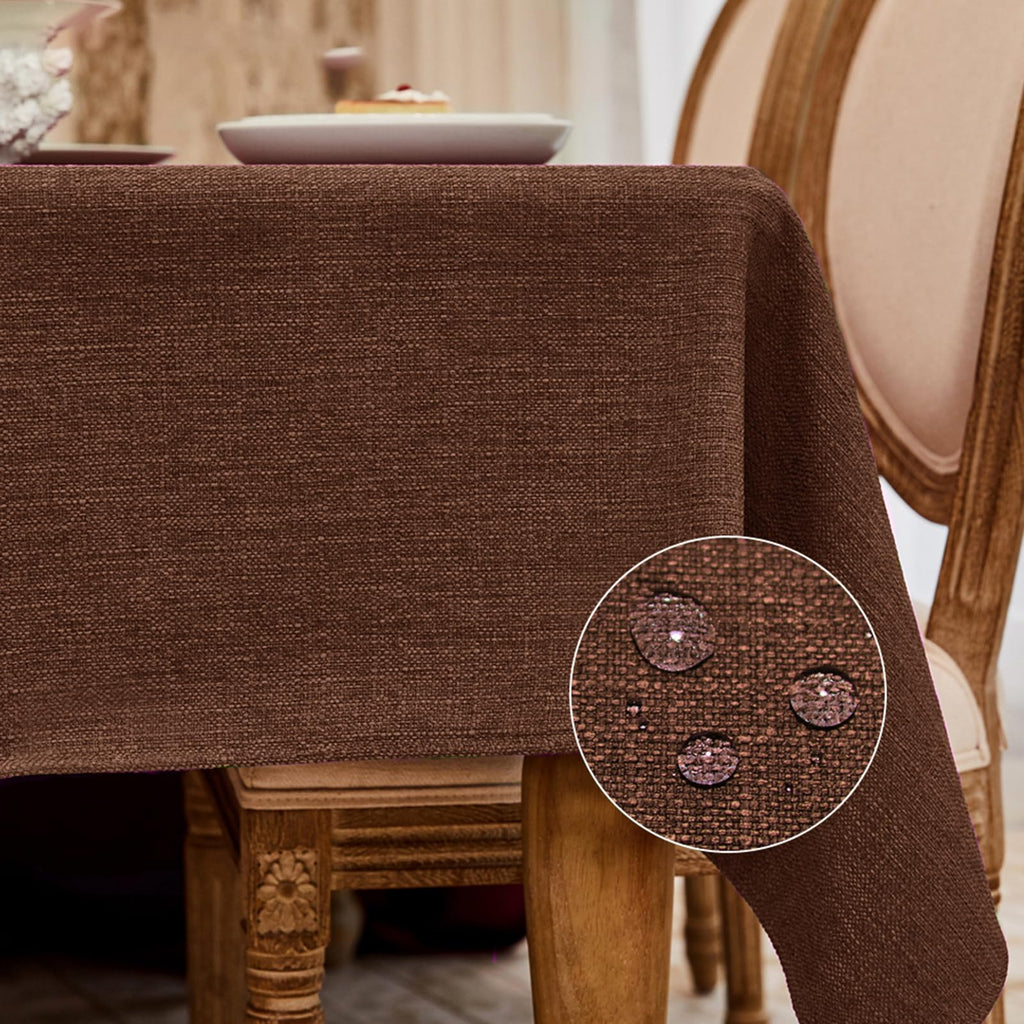 Rectangle Table Cloth Waterproof Brown 70"x55"