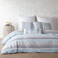 Santander Duvet Cover Set - King Duvet Cover + Two King Pillow Cases - Grey, Chambray, Blue, White - Jacquard - Duvet