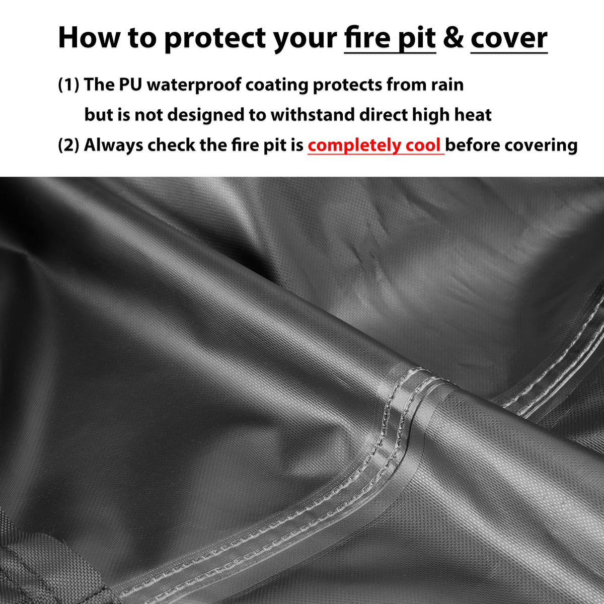 Pit Cover Round 28x16, 600D Heavy Duty Round Firepit Covers Waterproof