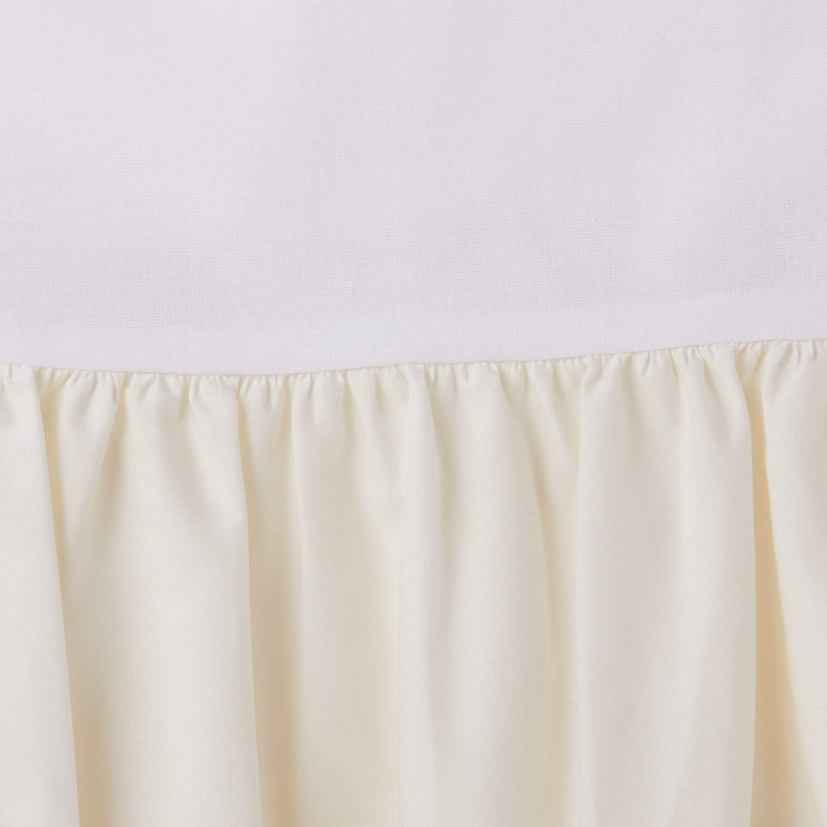 100% Natural Cotton Percale Ruffled Crib Skirt, Beige, 52" L x 28" W + 13.5"