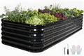 5 in 1 Galvanized Raised Garden Bed, 8x3x1.4ft, Grey