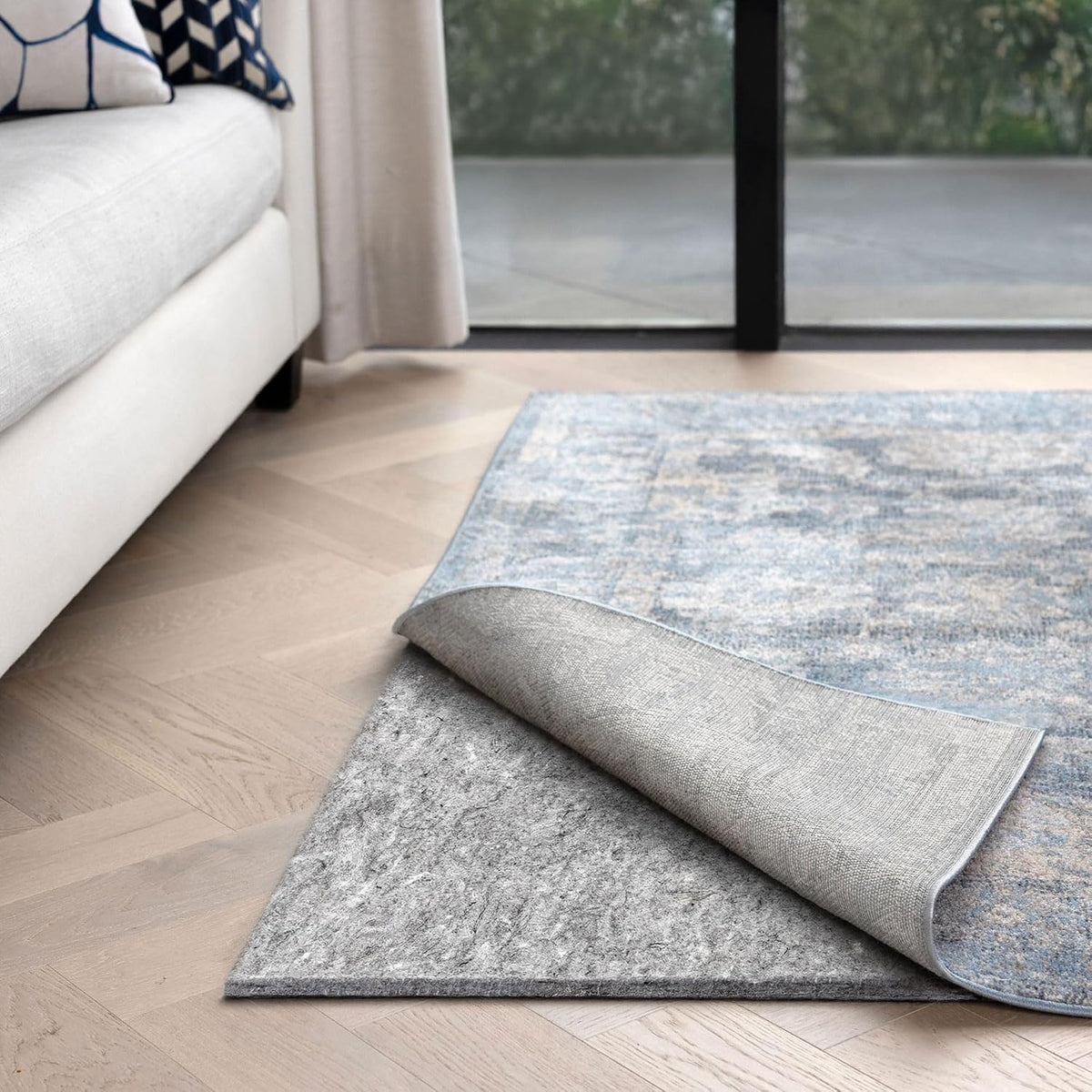 Eco-Complete - 5'x7' - 1/2" Thick - Premiere Felt and Rubber Non-Slip Rug Pad, Made in USA, Low VOCs, 5-Year Warranty