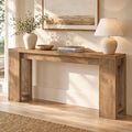 70.9-Inch Console Table, Farmhouse Sofa Table Behind Couch, Narrow Entryway Table, Foyer, Light Brown