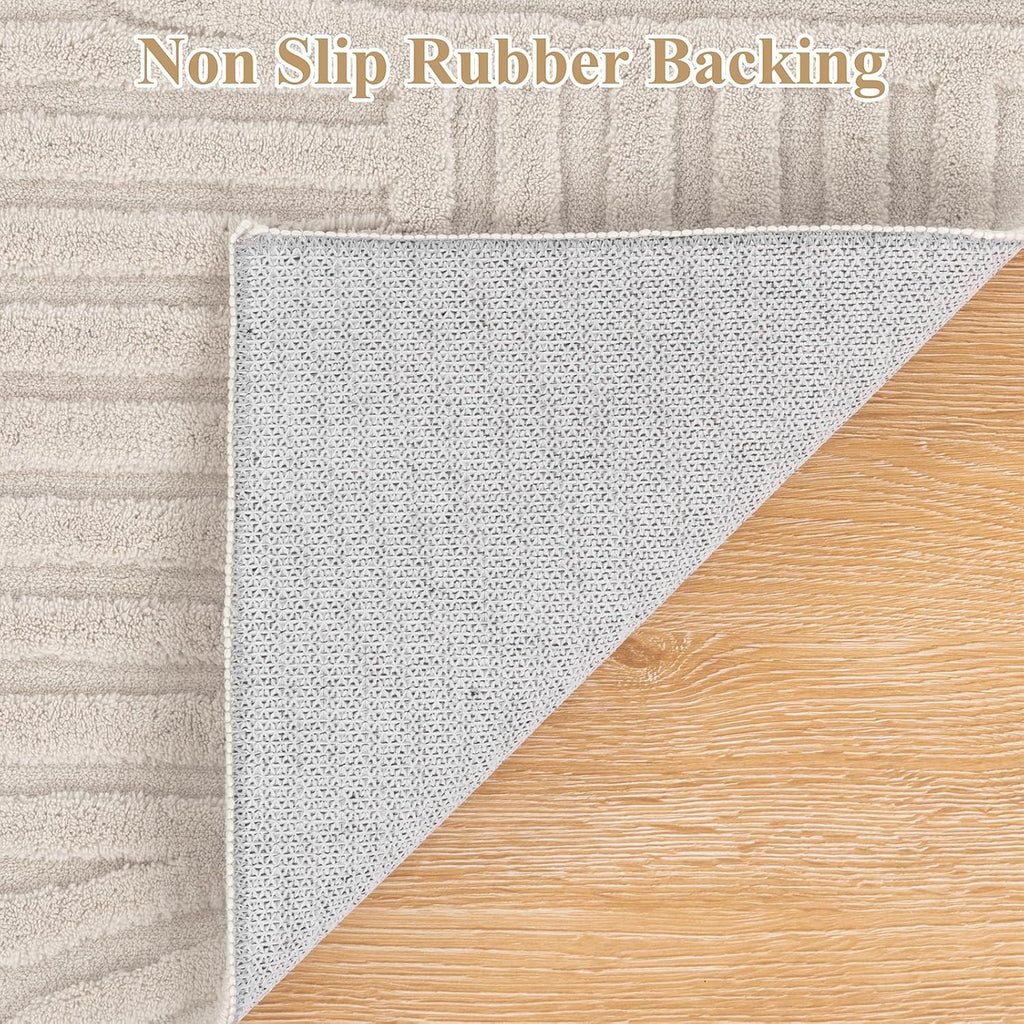 Area Rugs, Modern Non Slip Washable Rug, Beige