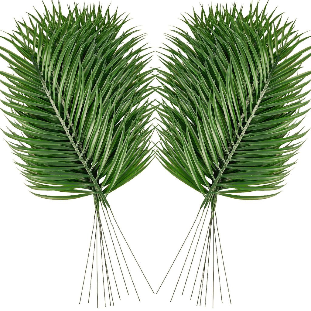 20Pcs Artificial Palm Leaves Faux Palm Fronds Palm Branches for Palm Sunday Fake Palm Tree Leaves for Luau Tropical