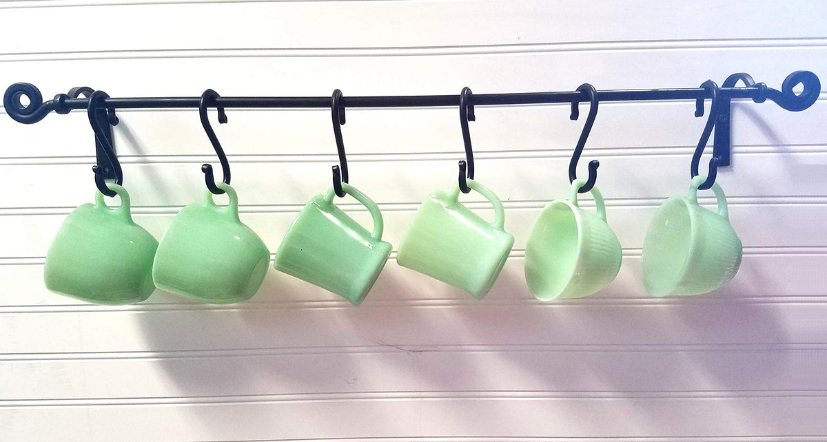 Wrought Iron Hanging Pot Rack with Hooks--Amish Made