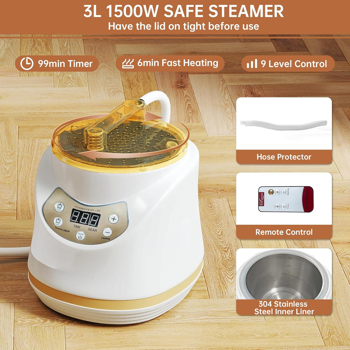 Portable Steam Sauna Box with 3L & 1500W±10%, Personal Sauna Tent with 9 Adjustable Heat Levels