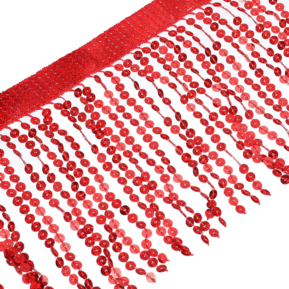 6 Inch Sequins Fringe Trim, Sequins Lace Sparkling Fringe Trim Tassel Ribbon for DIY Latin Dance Dress - 5 Yard