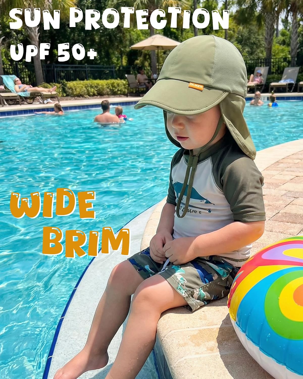 Baby Sun Hat with Breathable Mesh, UPF 50+ Boys Girls Toddler Swim