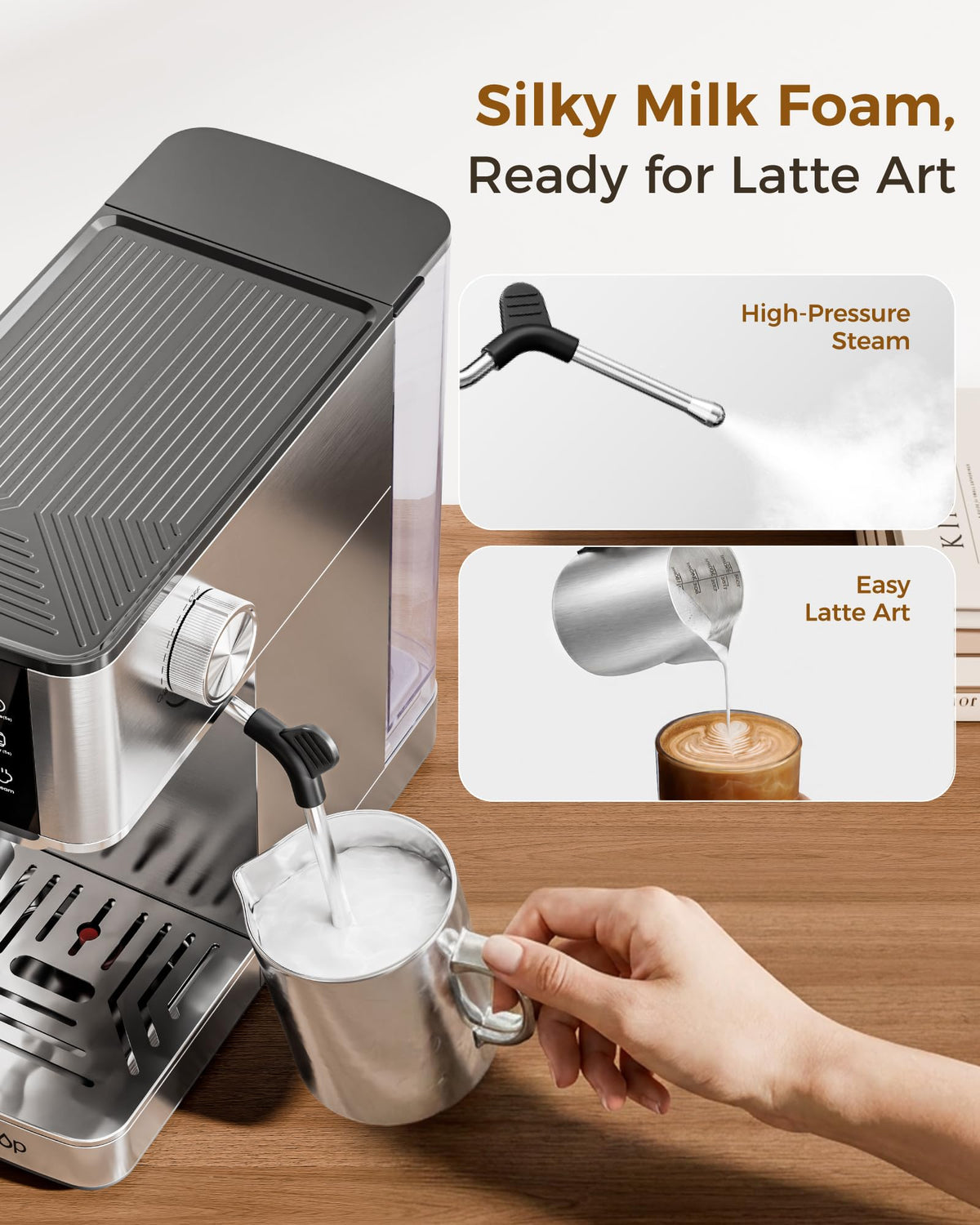 Semi-Automatic Espresso Machine, 20 Bar Pressure