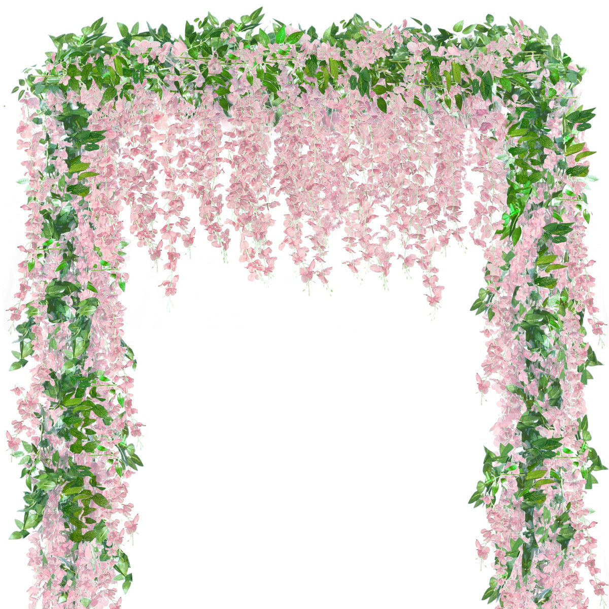 6Pcs Wisteria Garland Artificial Flowers Garland Fake Hanging Wisteria Vines Rattan Silk Hanging Flower Vines Garden
