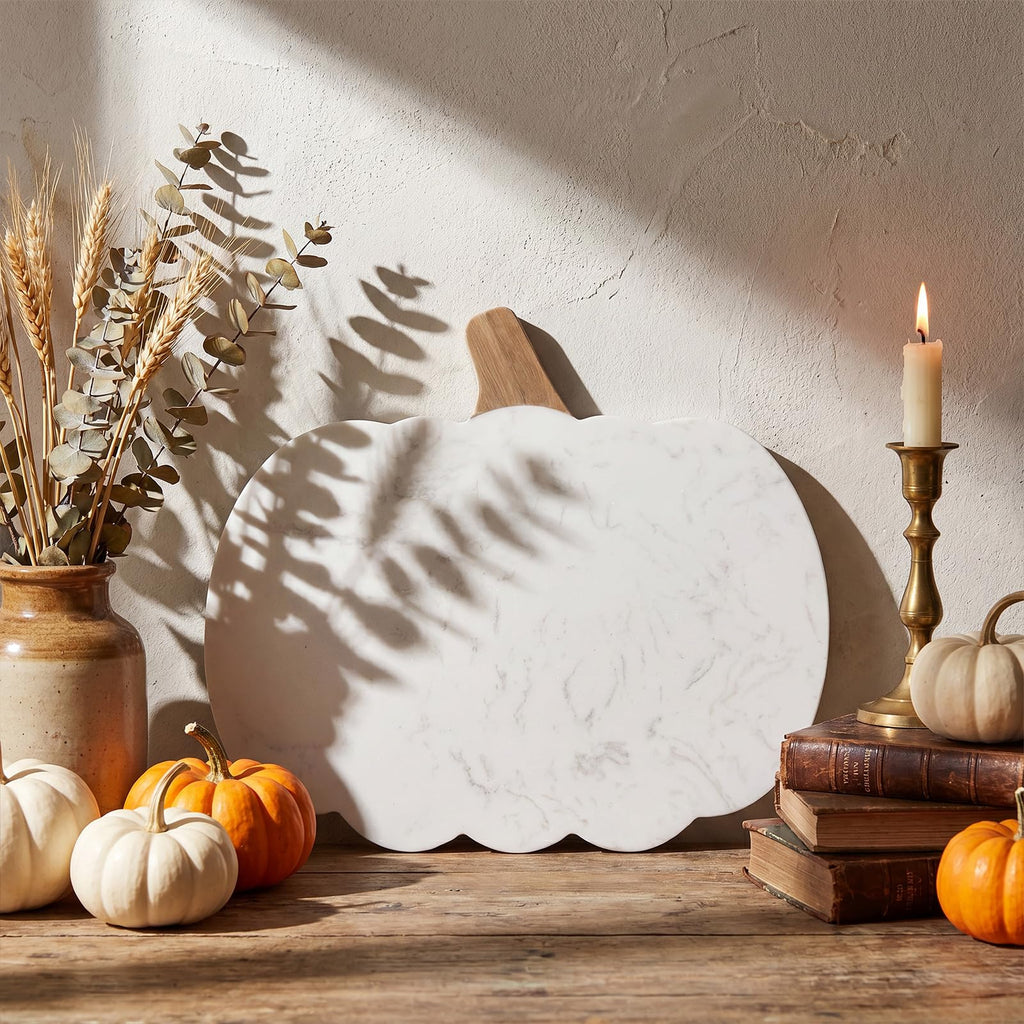 Pumpkin Marble Cutting Board 11 x 9.8 Inch Marble Cheese Board