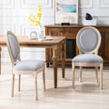 French Country Dining Chairs Set of 2, Farmhouse Dining Chairs, Vintage Dining Chair with Round Back, Mid Century