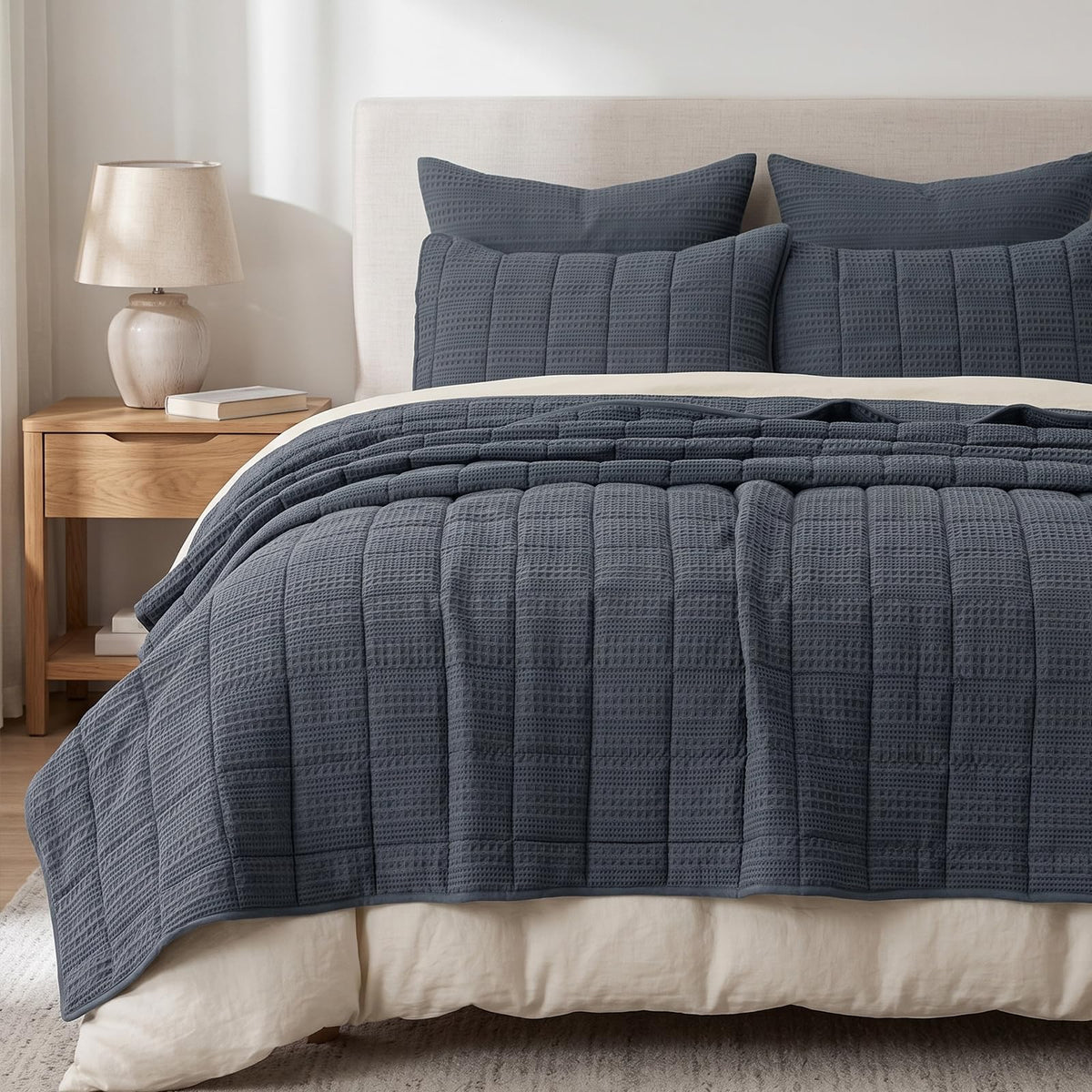 Quilt Set 120x120 Cotton Waffle Bedspread