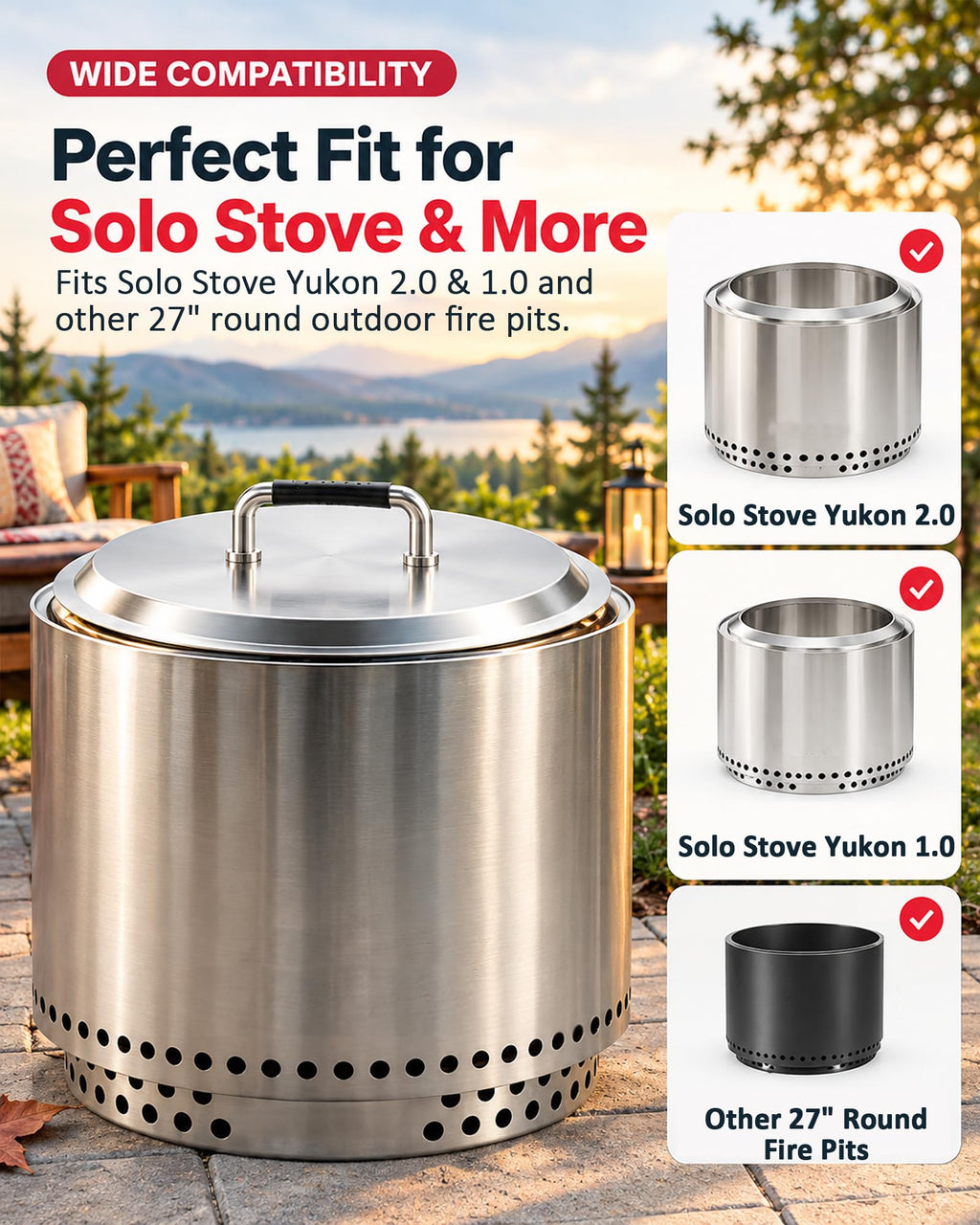 Pit Lid for 27 inch Yukon 2.0 & 1.0 Cover Accessories