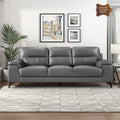 Leather Match Upholstered Oversized Sofa, Dark Gray