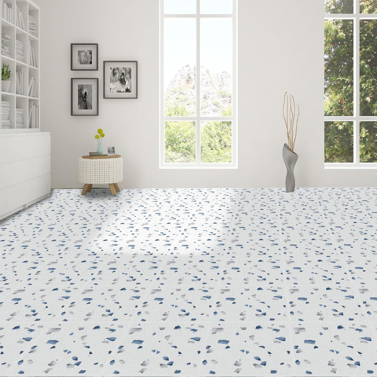 Peel & Stick Floor Tiles Self Adhesive Vinyl Flooring 11.8" x 11.8", DIY Tile Stickers Living Room Waterproof