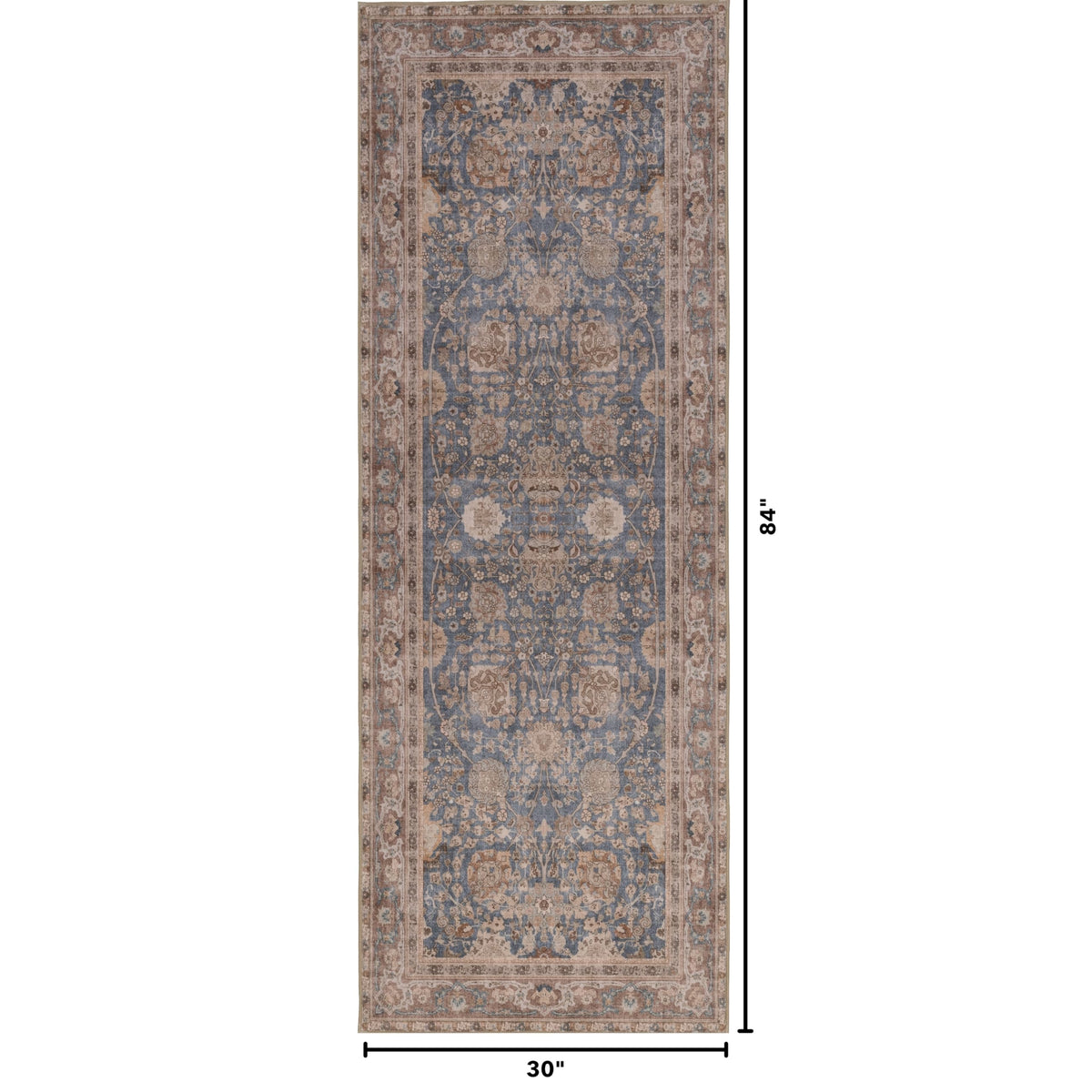 2'6"x7' Runner Rug, Washable Area Rug, Low Pile, Non-Slip Backing