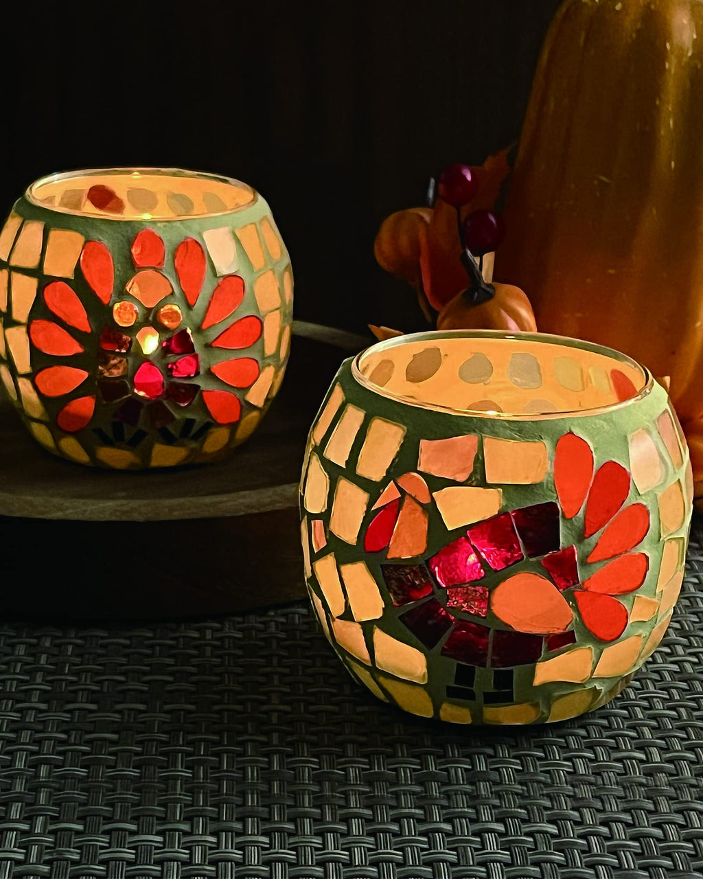 Thanksgiving Votive Candle Holder Set of 4