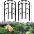 8 Panels Decorative Garden Fence, 40in(H)×18Ft(L) Heavy Duty Metal Outdoor Dog Fence Rustproof Square Tube No Dig