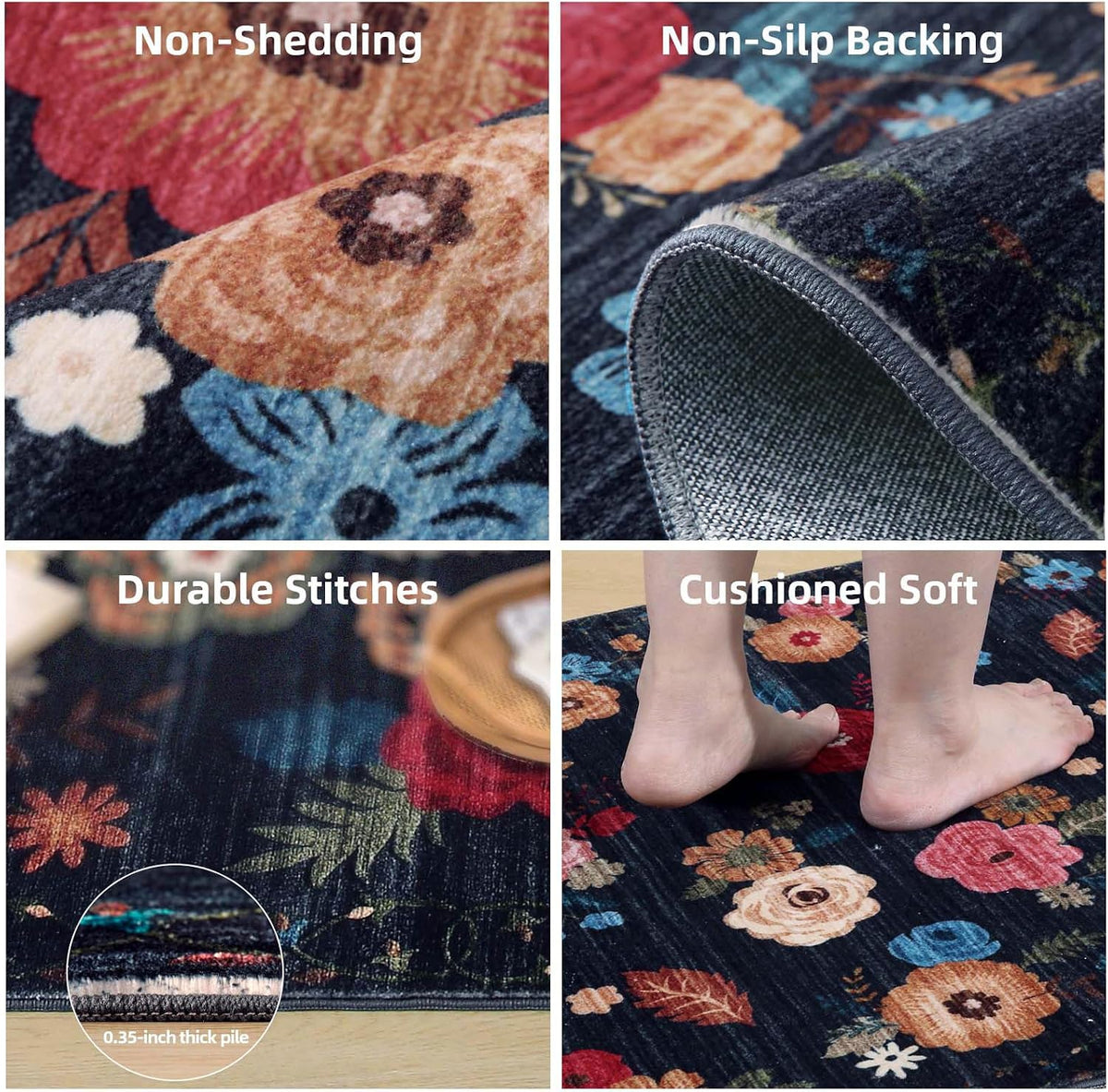 Washable Large Living Room Rug: Area Rugs Non Slip Carpet