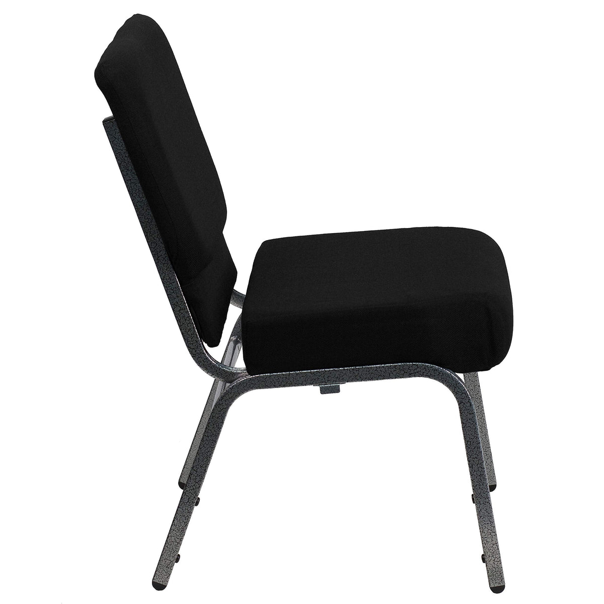 Hercules 21 in Wide Fabric Stackable Church Chair, Black