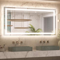 48x24 Inch LED Bathroom Mirror with Lights, Frontlit & Backlit