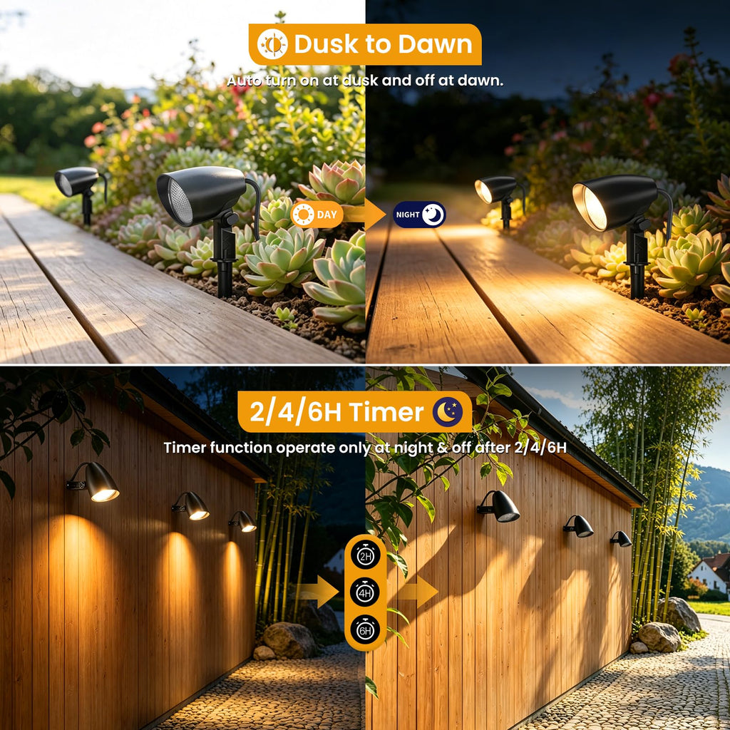 20W Low Voltage Landscape Lighting Kit, 2700K Outdoor Spotlight 6Pack