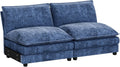 80" Modular Sectional Sofa, Loveseat Sofa Couch with Double-Layer Cushion, DIY Combination Chenille Deep 2-Seat Cloud