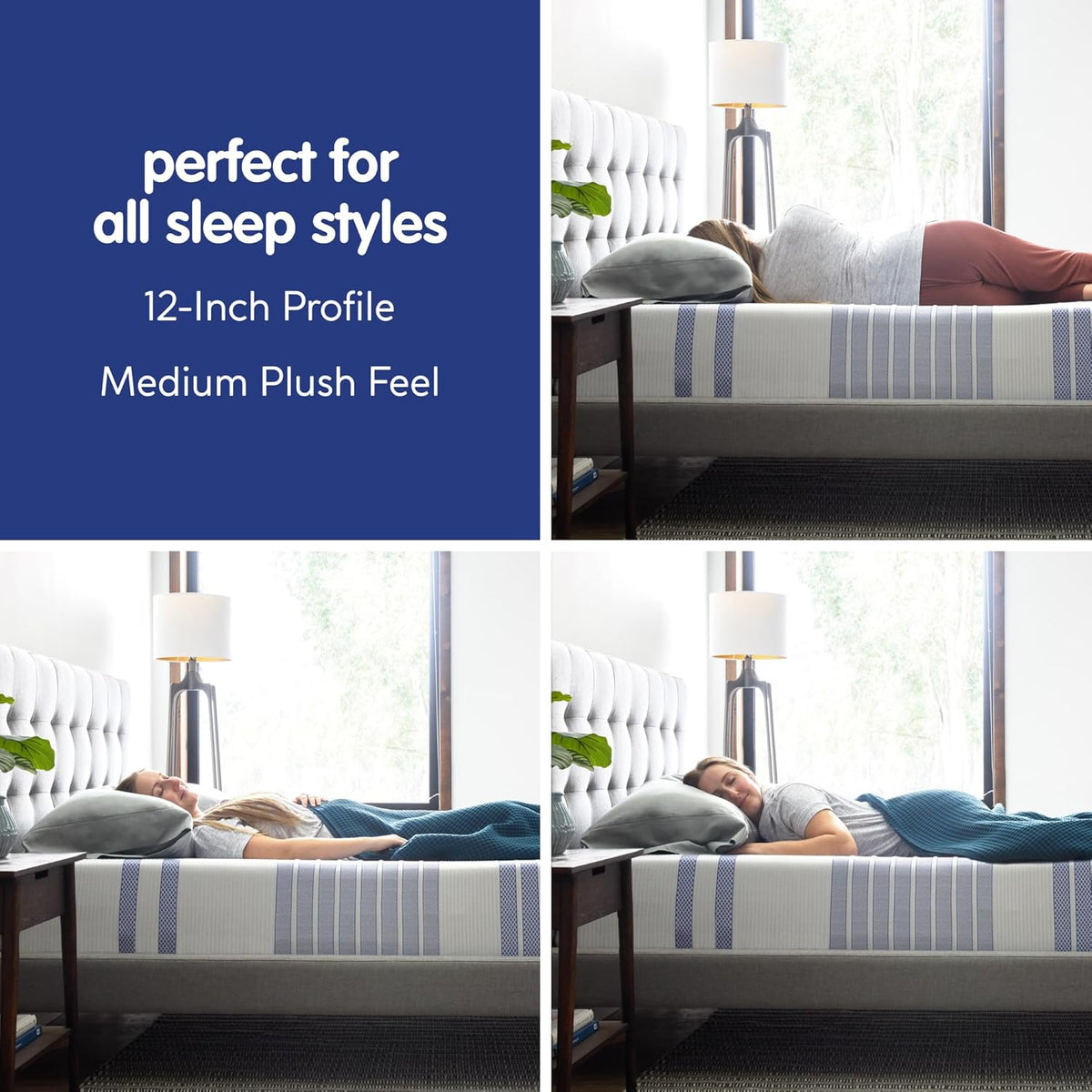 Quilted Hybrid Mattress 12 Inch Innerspring and Pillow Top Gel Memory