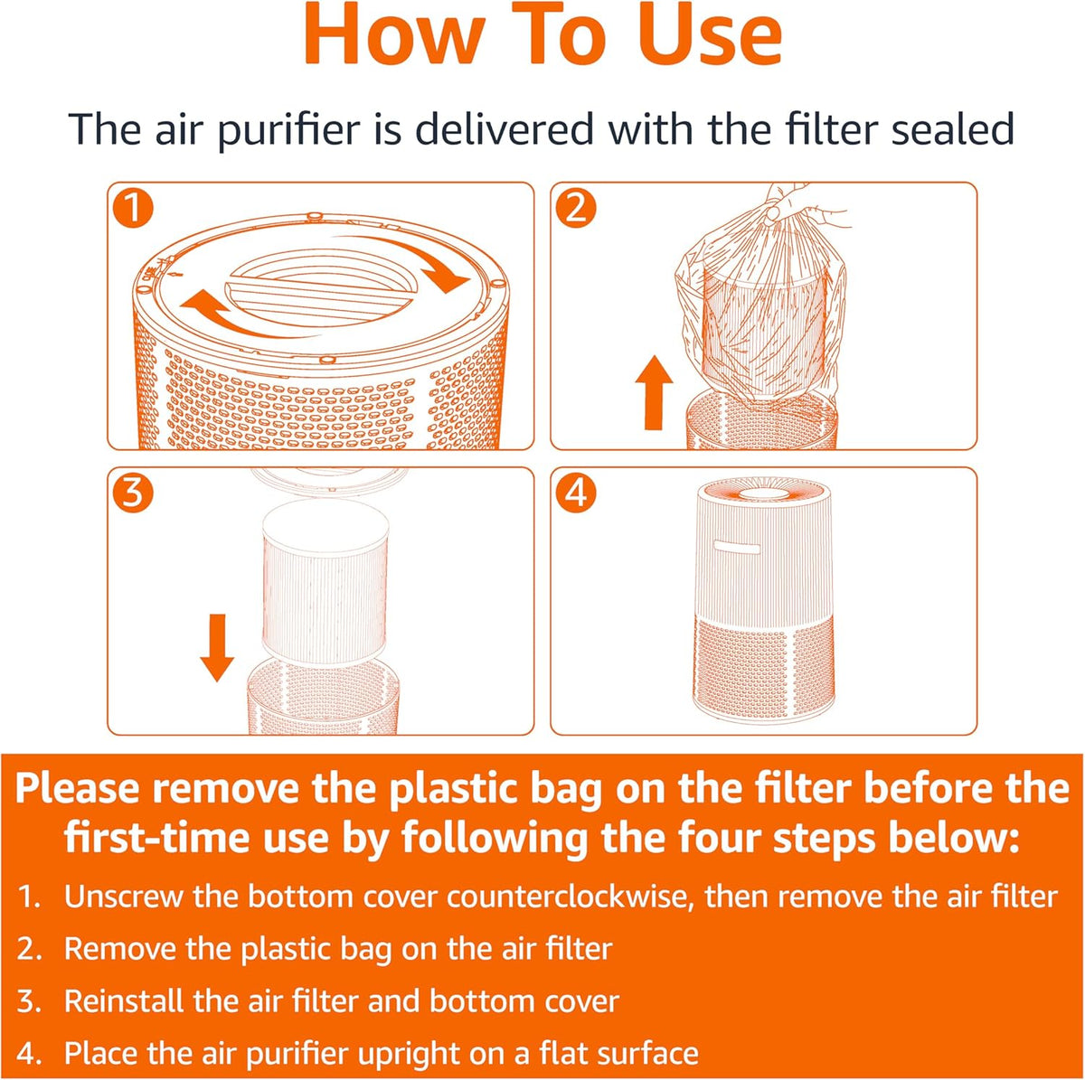 Air Purifier for Home and Office, With Activated Carbon, 3 Speeds, Timer, Sleep Mode (32db), Energy Star Certificate