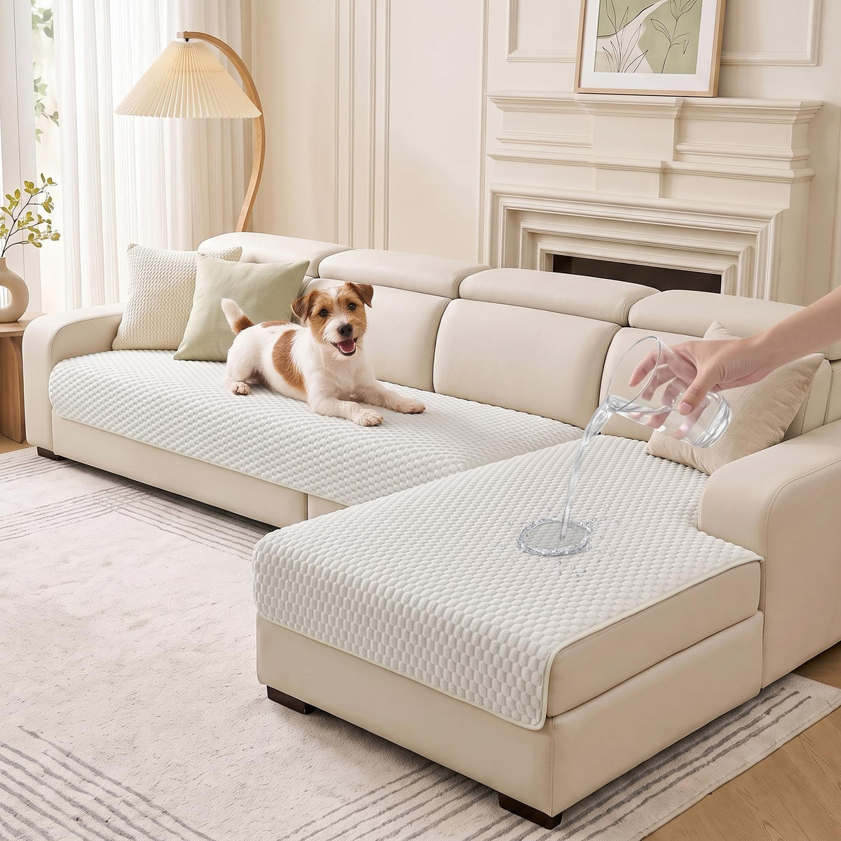 100% Waterproof Couch Cover for Sectional Sofa, 35"x71"+35"x83"