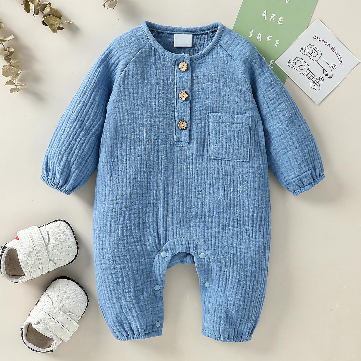 Infant Baby Girl Boy Romper Easy Diaper Changes Bodysuit Romper Cotton Romper One Piece Outfits Bodysuit