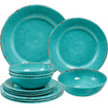 12 Piece Farmhouse Vintage Melamine Plates and Bowls Set, set of 4