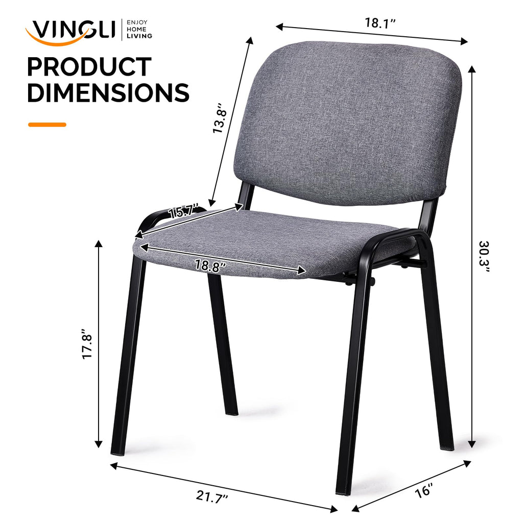 10-Pack Waiting Room Chairs, Stackable Chair, Fabric-Grey