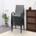 Patio Dining Chairs Set of 8, Outdoor Stackable Furniture Set