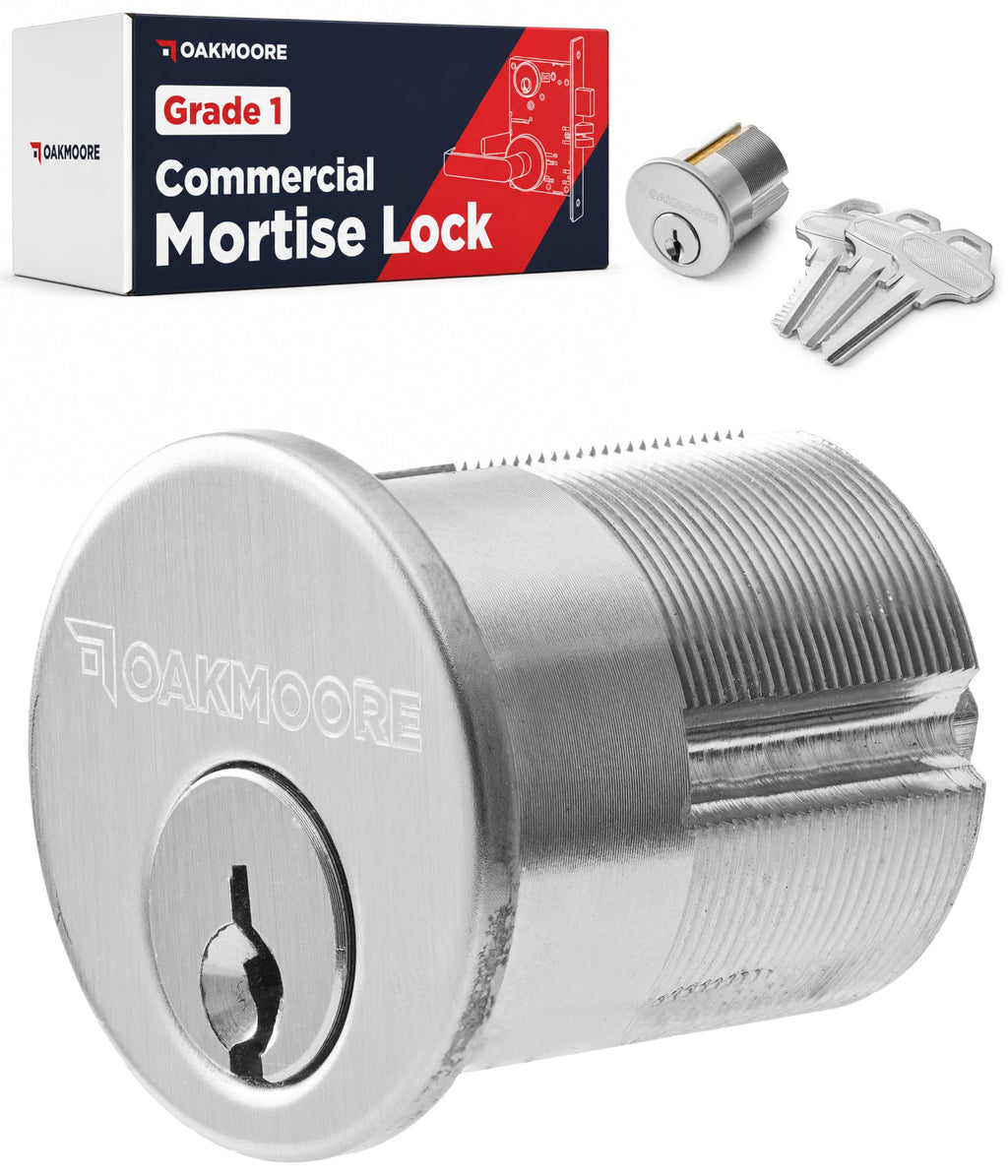 Mortise Lock Set Interior Door | Grade 1 Commercial Door Handle with Lock | ANSI Certified Mortise Cylinder Lock for