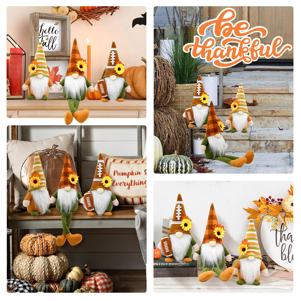 Thanksgiving Decorations 3 Pack Fall Football Decor