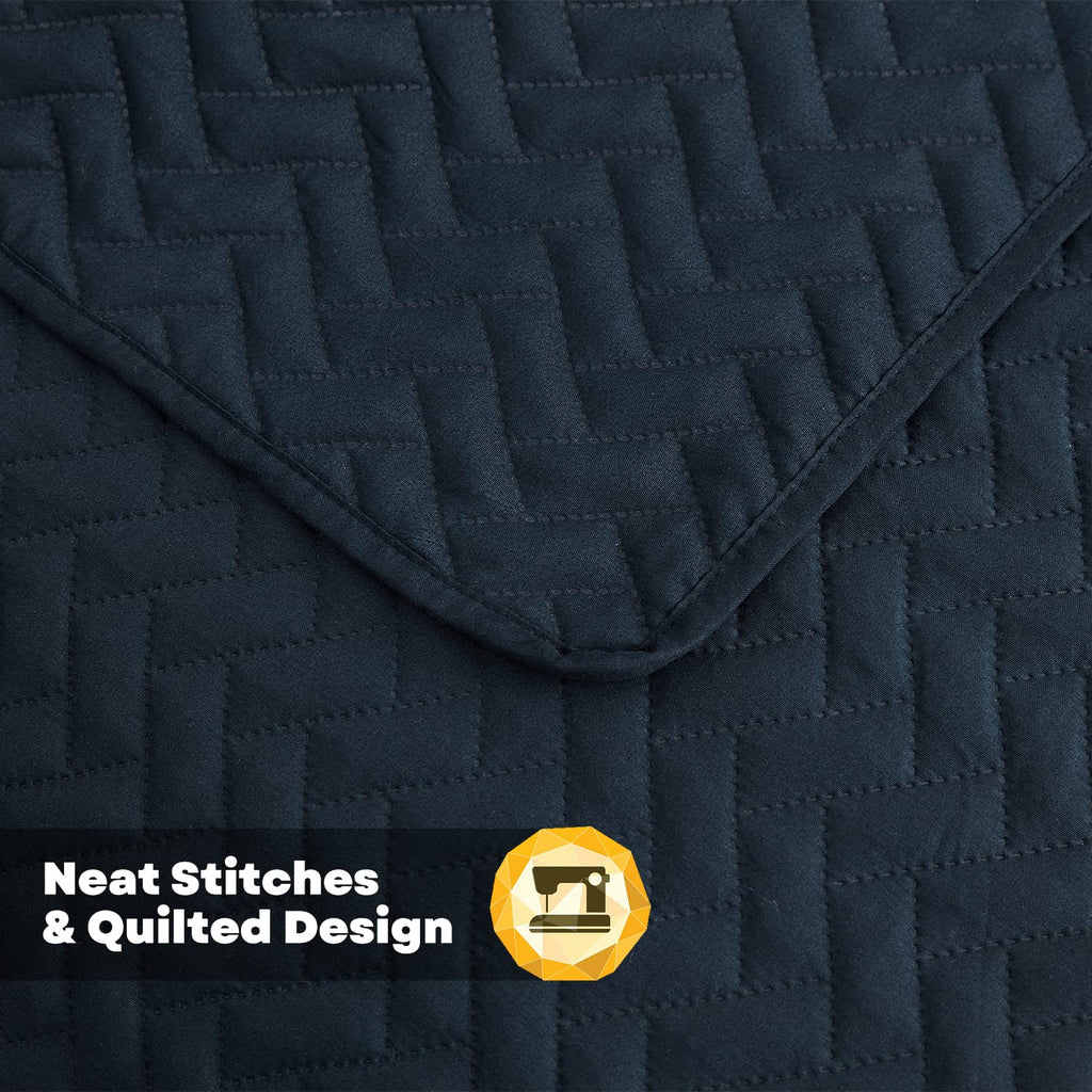 Navy Quilt Set, Extra Long Bedspread