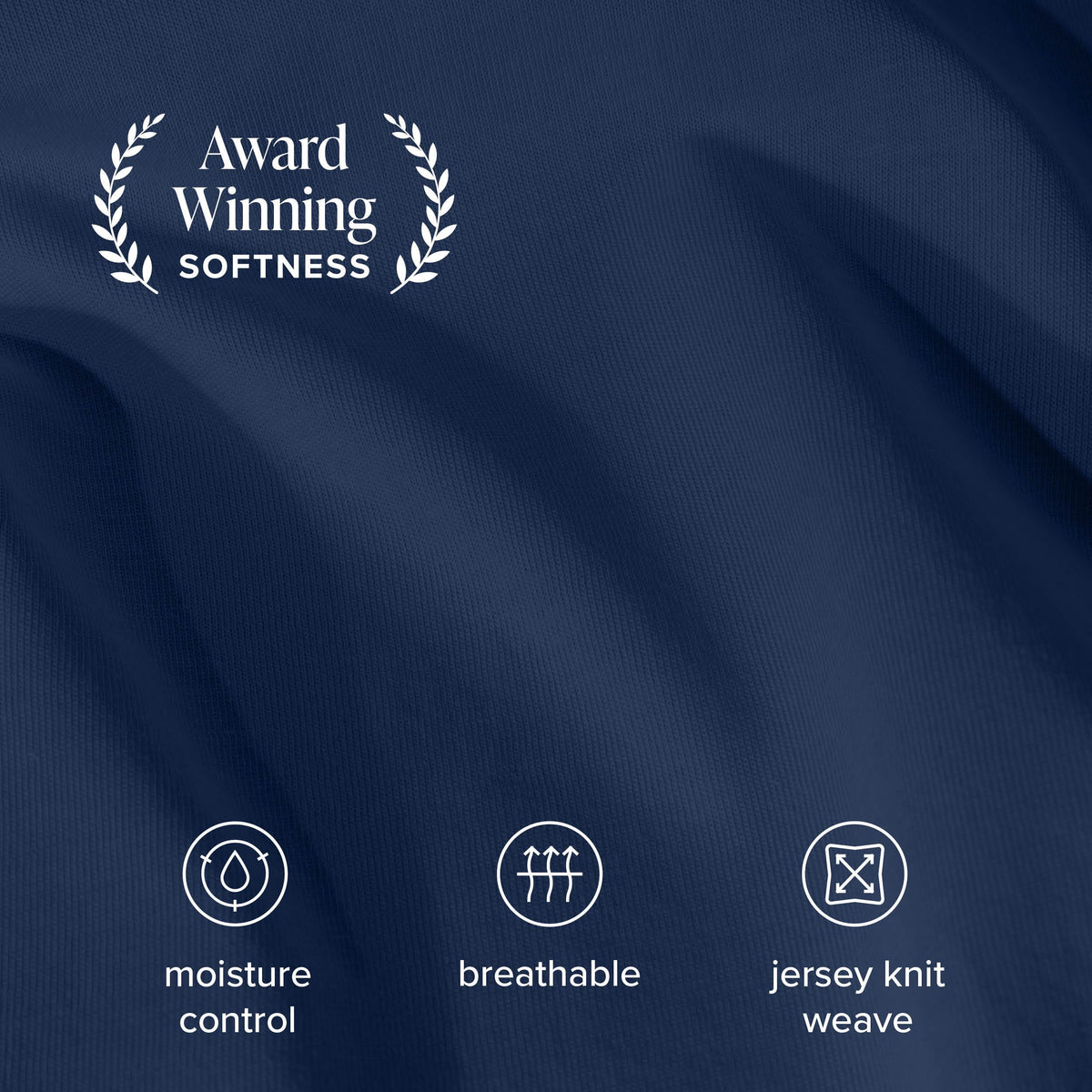 100% Organic Cotton Jersey Sheet Set (, Dark Blue)