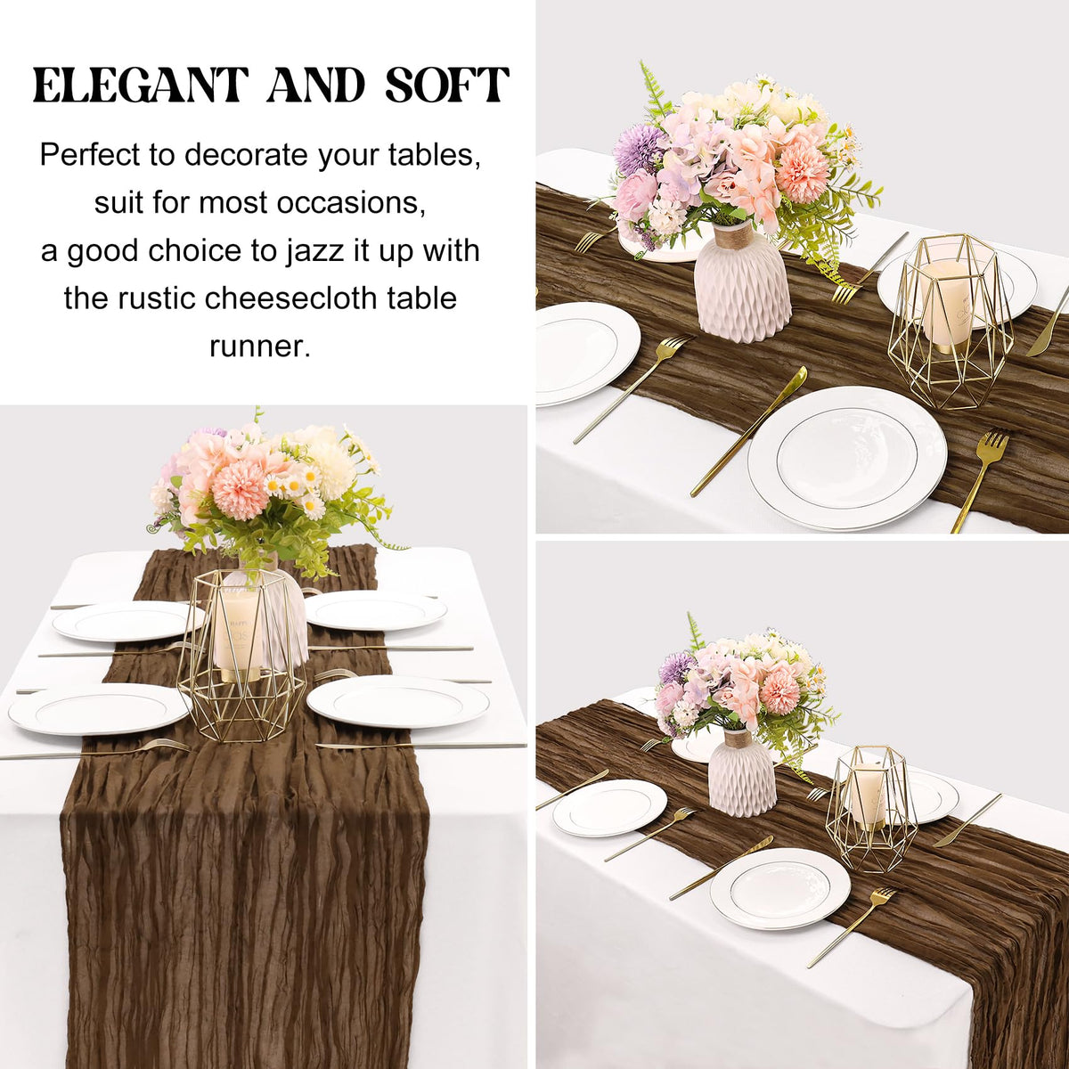 10FT Fall Cheesecloth Table Runner Boho Party Home Decorations