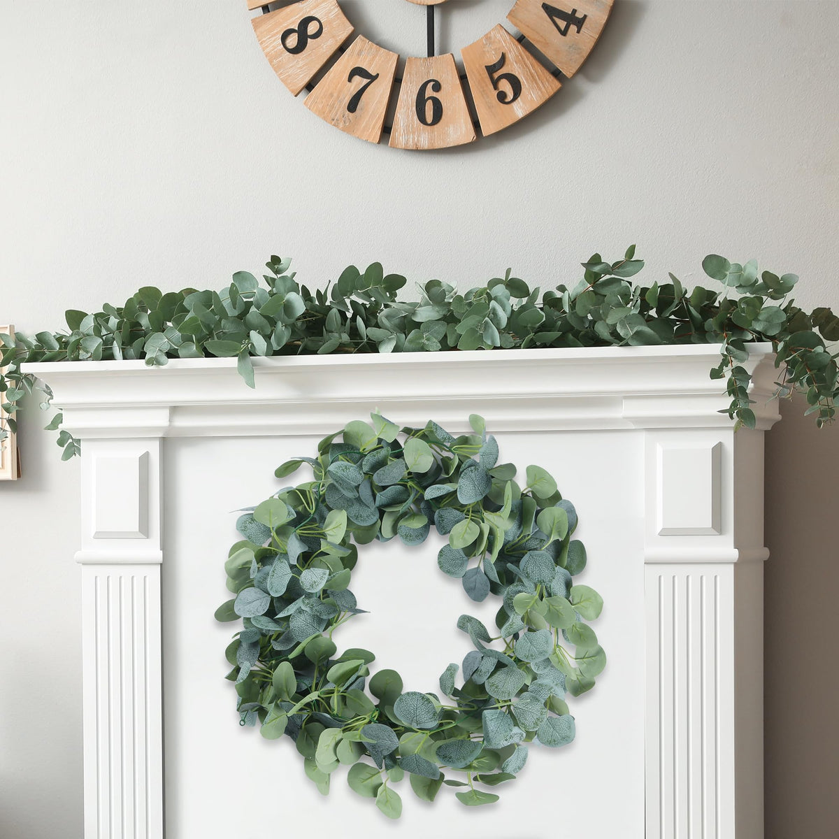 4 Pack Artificial Eucalyptus Garland Greenery Leaves Handmade 3D Silk Vines Silver Dollar Leaves Faux Leaf Plants for