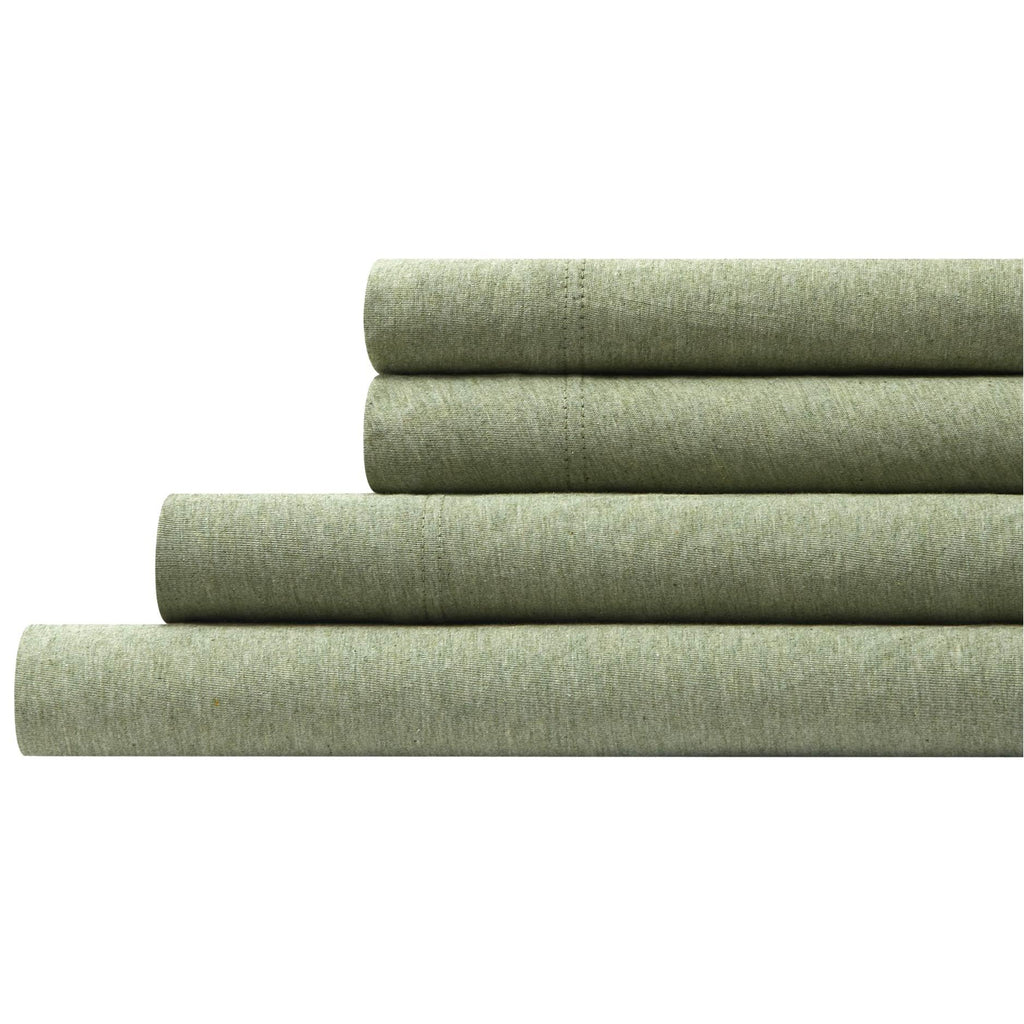 Super Soft Jersey Knit Sheet Set, 4 Piece Bed Sheets, Cotton Rich Jersey Sheets, Fits Mattresses up to 18" Deep
