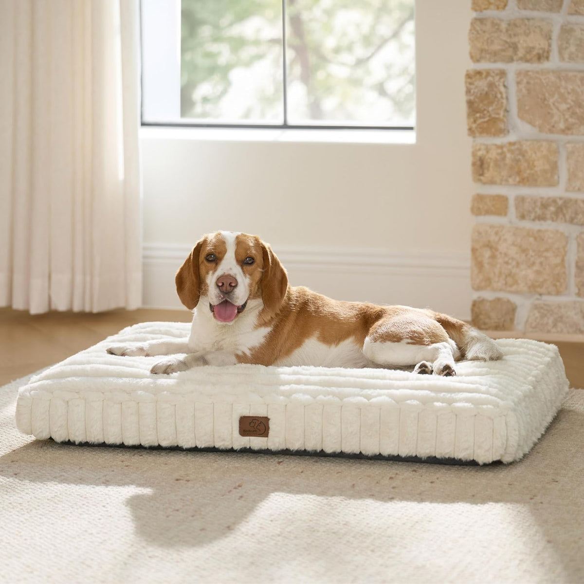 ComfyFleece Fluffy Balanced Support Large Dog Bed for Crate, 35x22