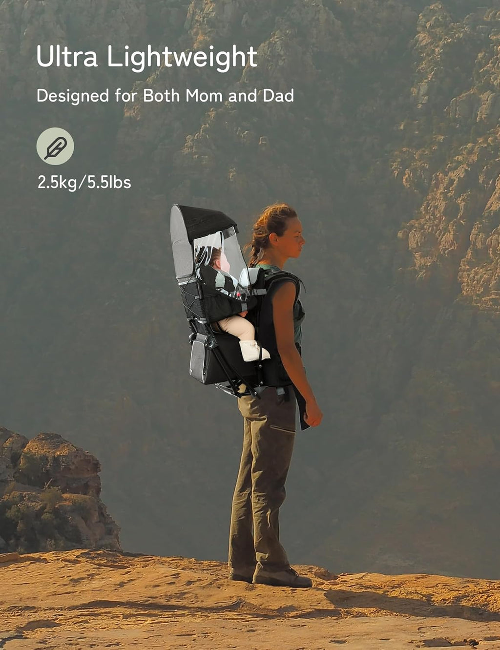 Toddler Hiking Backpack Carrier-Adjustable Padded Shoulder Straps