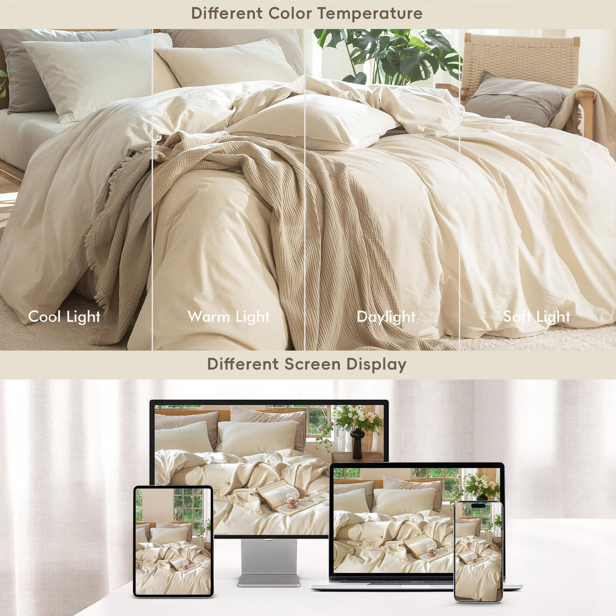 Duvet Cover Set 100% Washed Cotton Linen Like Super Plus
